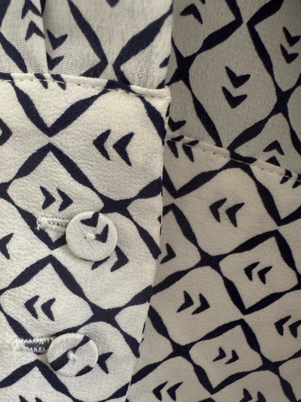 PURE COLLECTION GEOMETRIC TILE PRINT MULTI WASHED SILK SHIRT US SZ 12 - Picture 7 of 9